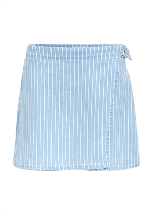 Sanni mw short denim skirt Light Blue Denim Stripes/Whte Object 